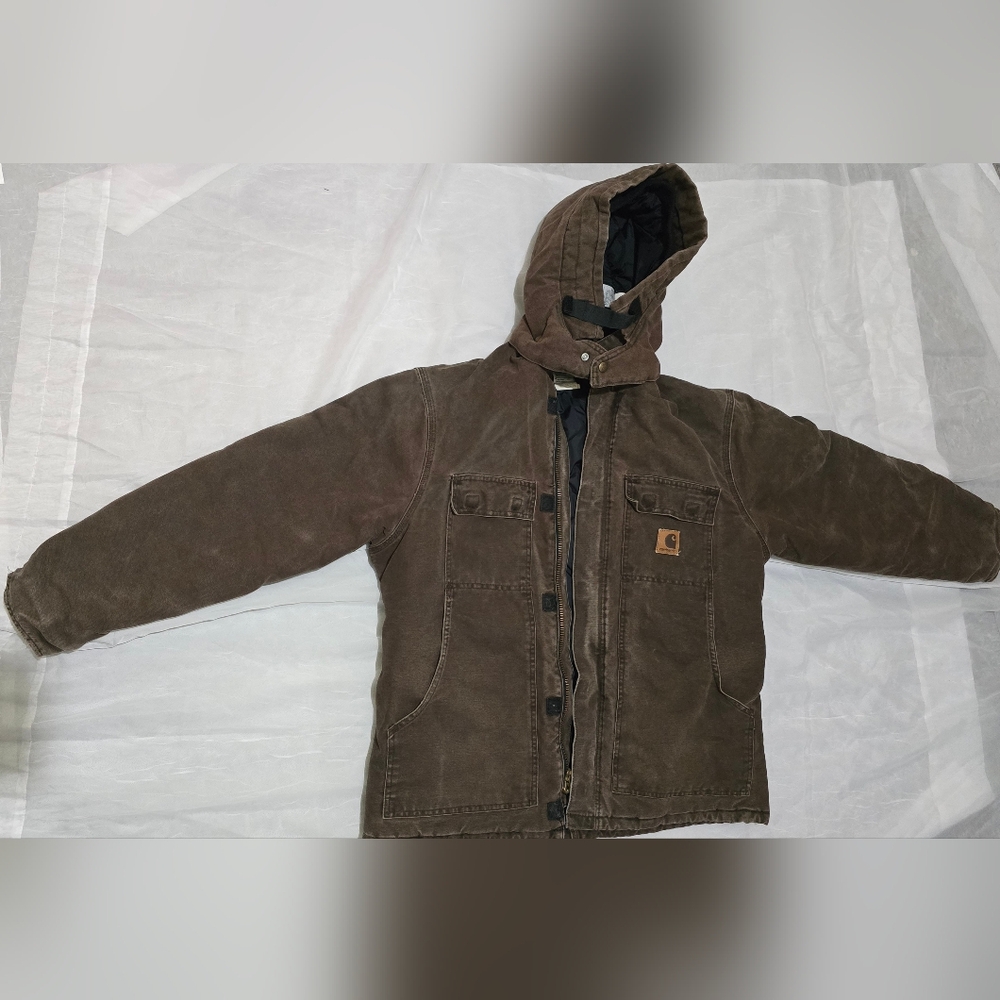 Carhartt Brown Hooded Military Jacket